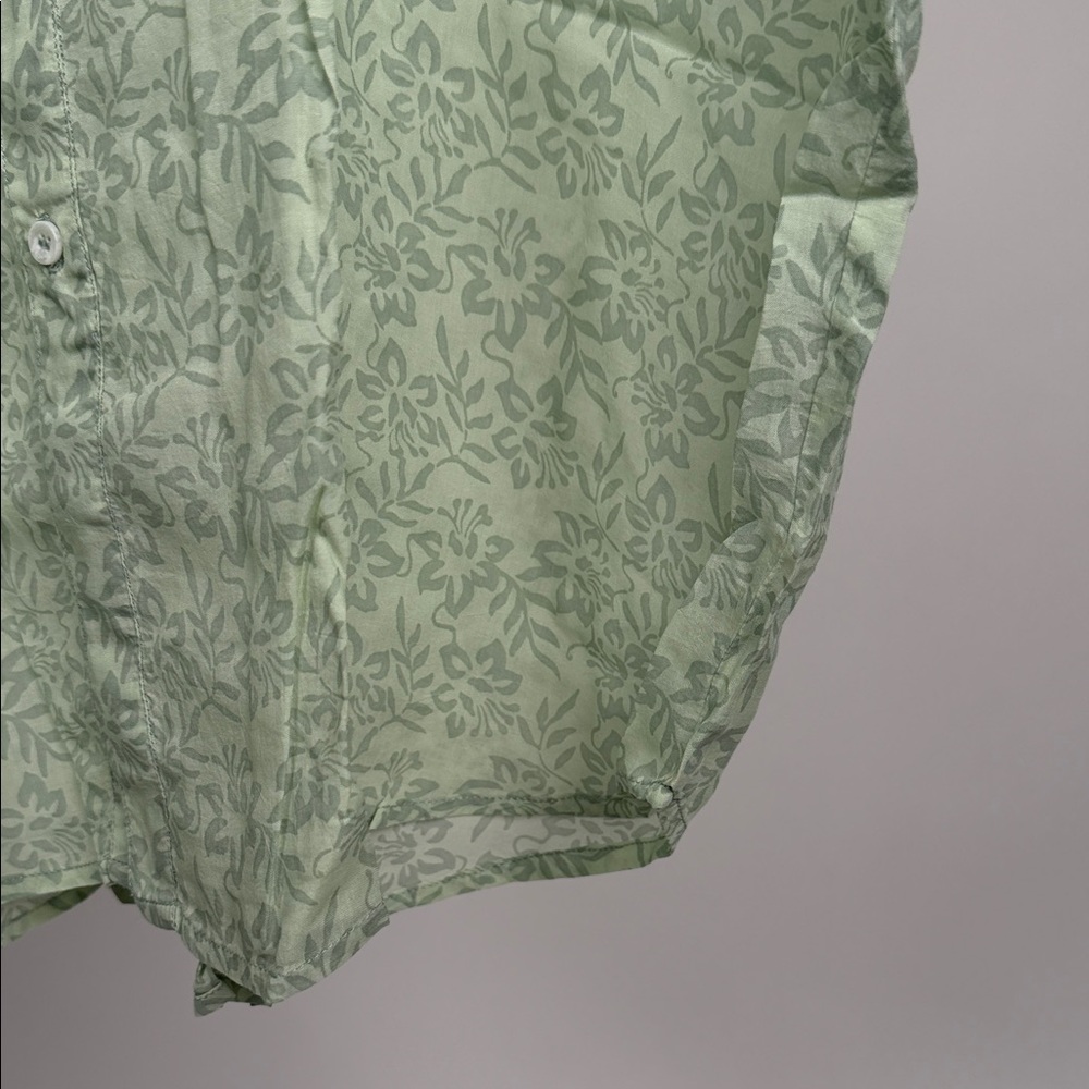 acacia swimwear Mint Green Botanical Print Button-Down Shirt - Picture 6 of 10